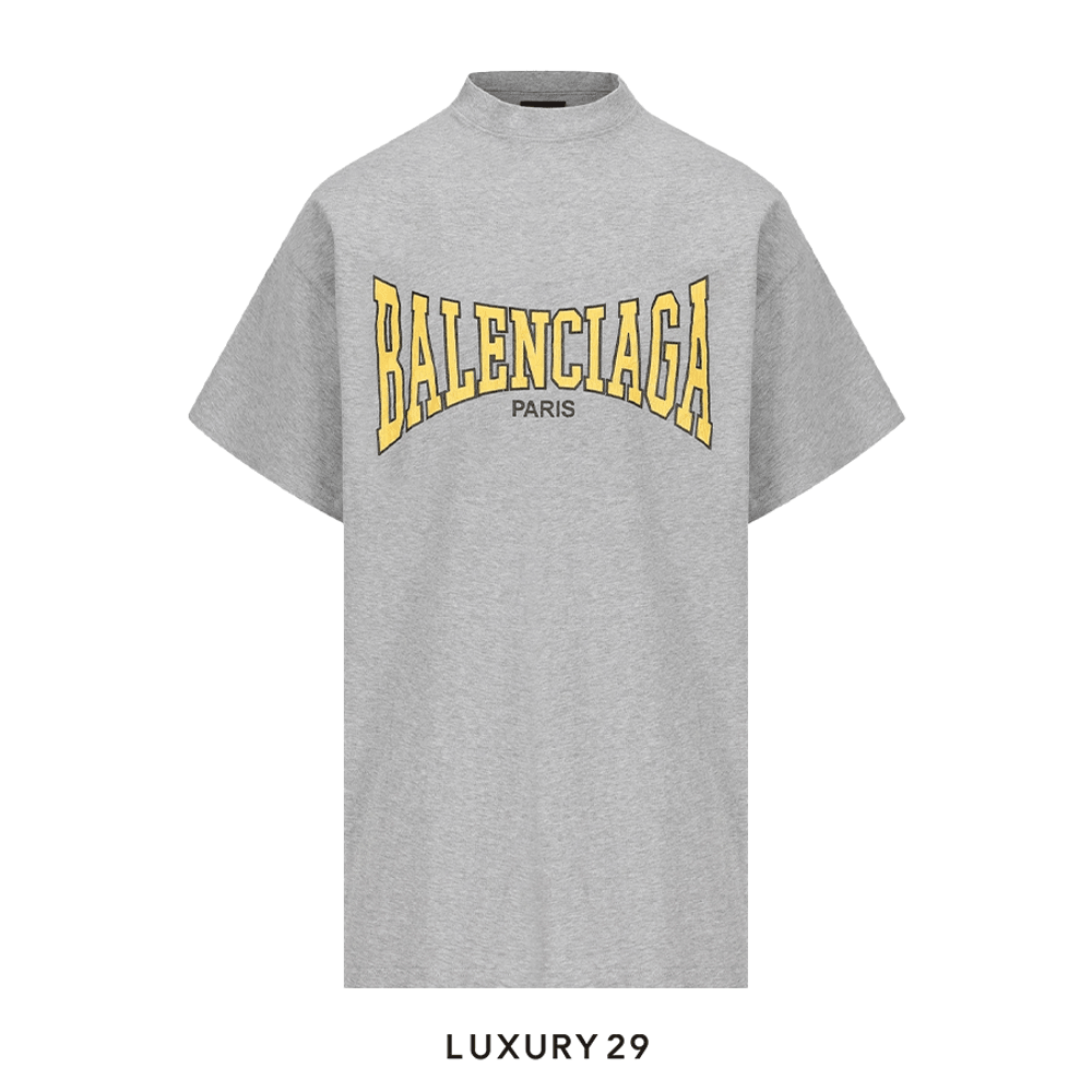 Balenciaga Paris Logo Printed Oversized T-Shirt in Grey(L, Grey)