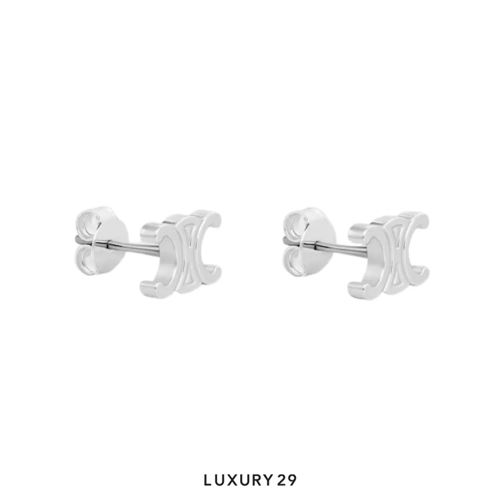 Celine Triangular earrings Silver(Free Size, Silver)