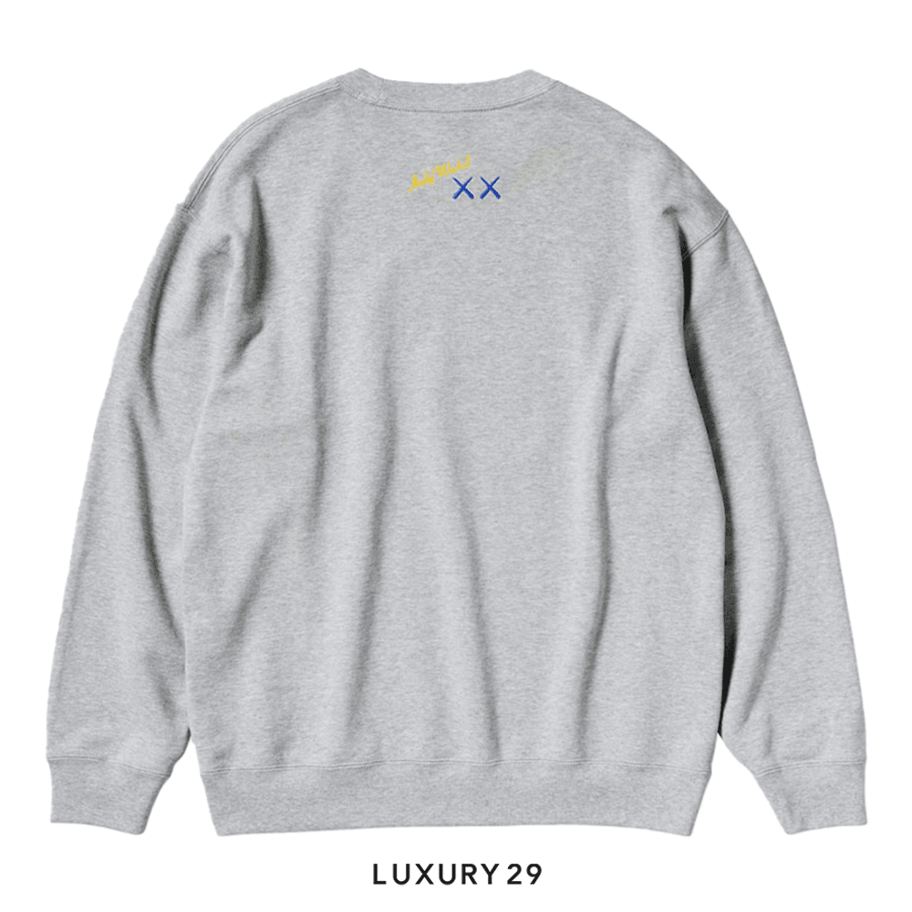 KAWS + Warhol Sweat Long Sleeve Shirt Grey(XS, Grey)
