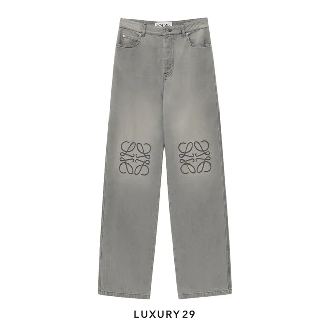 Loewe Anagram baggy jeans in denim Grey Melange