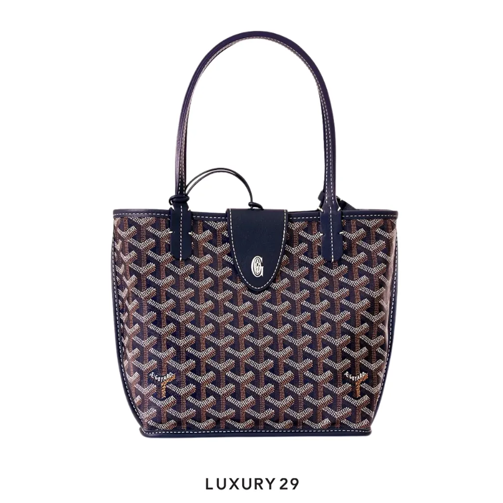 Goyard Anjou Mini Bag with Croc Universal Navy Blue