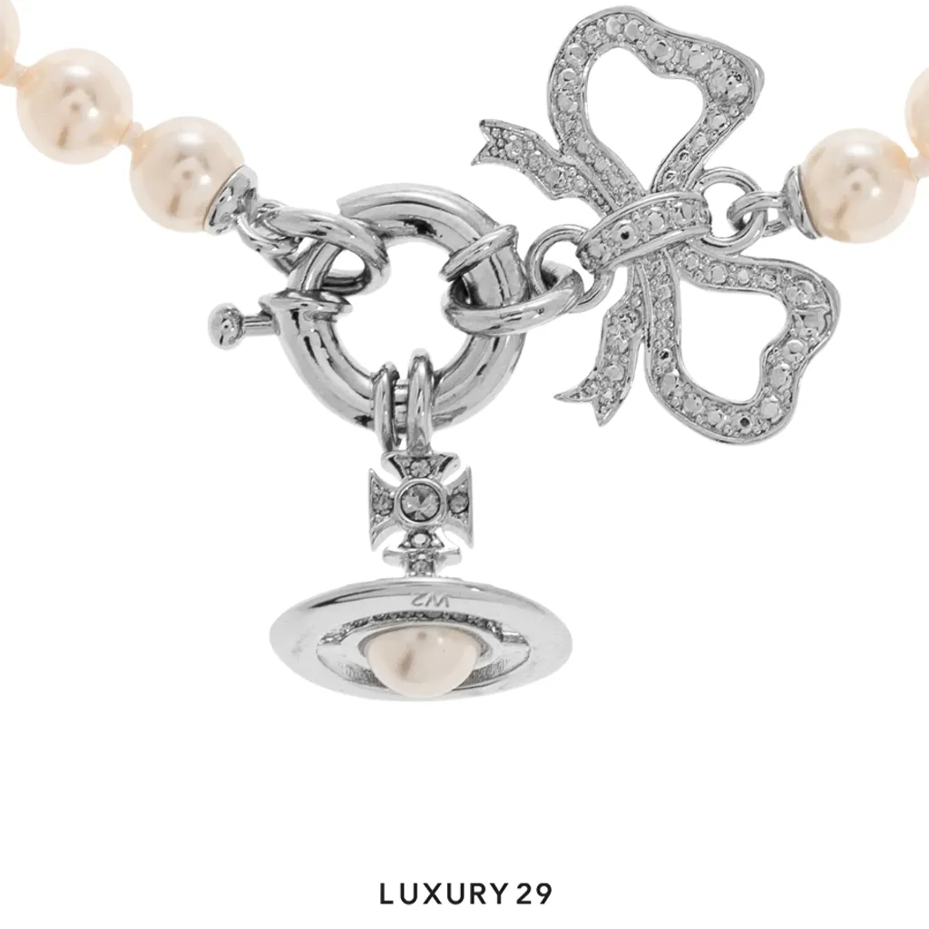 Vivienne Westwood Rigoberta Pearl Bracelet SS26 SI U silver(Free Size, White)