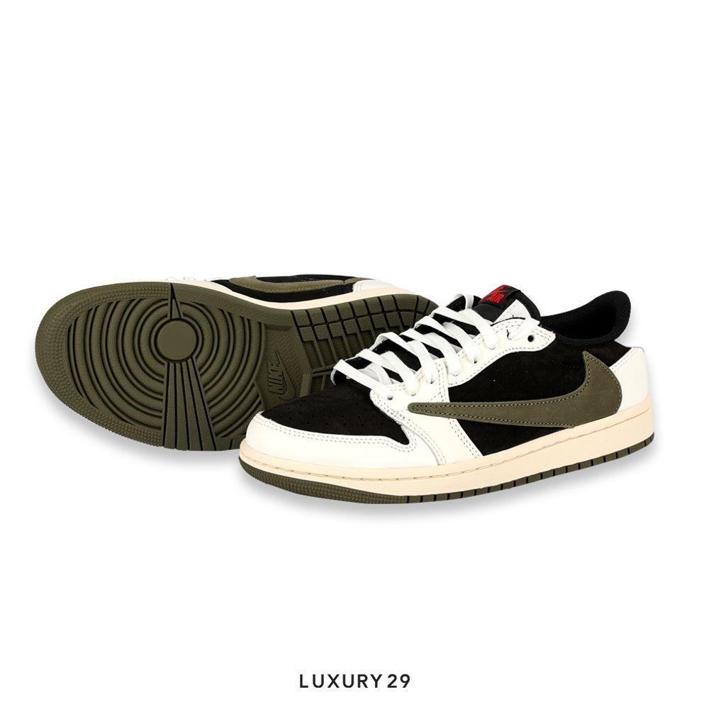 Nike Jordan 1 Retro Low OG SP Travis Scott Olive (Women's)(39, Black)