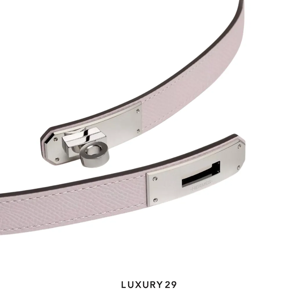 Hermes Kelly 18 belt Mauve Pale(Free Size, Purple)