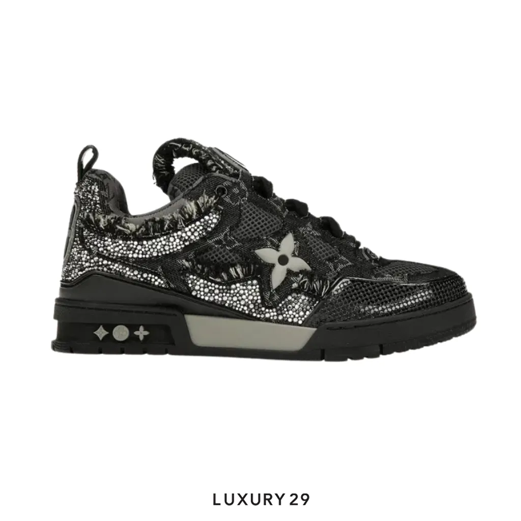 Louis Vuitton LV Skate Sneaker Denim Noir(M)(43, Black)