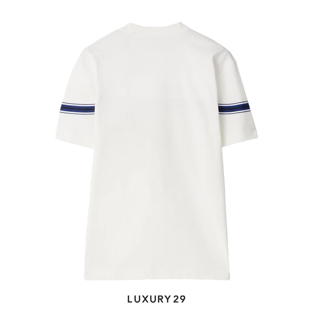Burberry Stripe Cotton T-shirt in Salt(S, White)