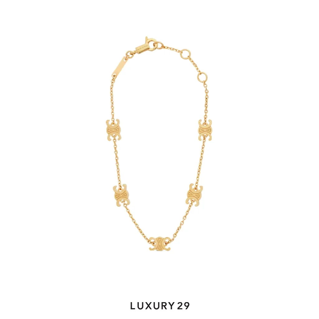 Celine Mini Triomphe bracelet Gold(Free Size, Gold)
