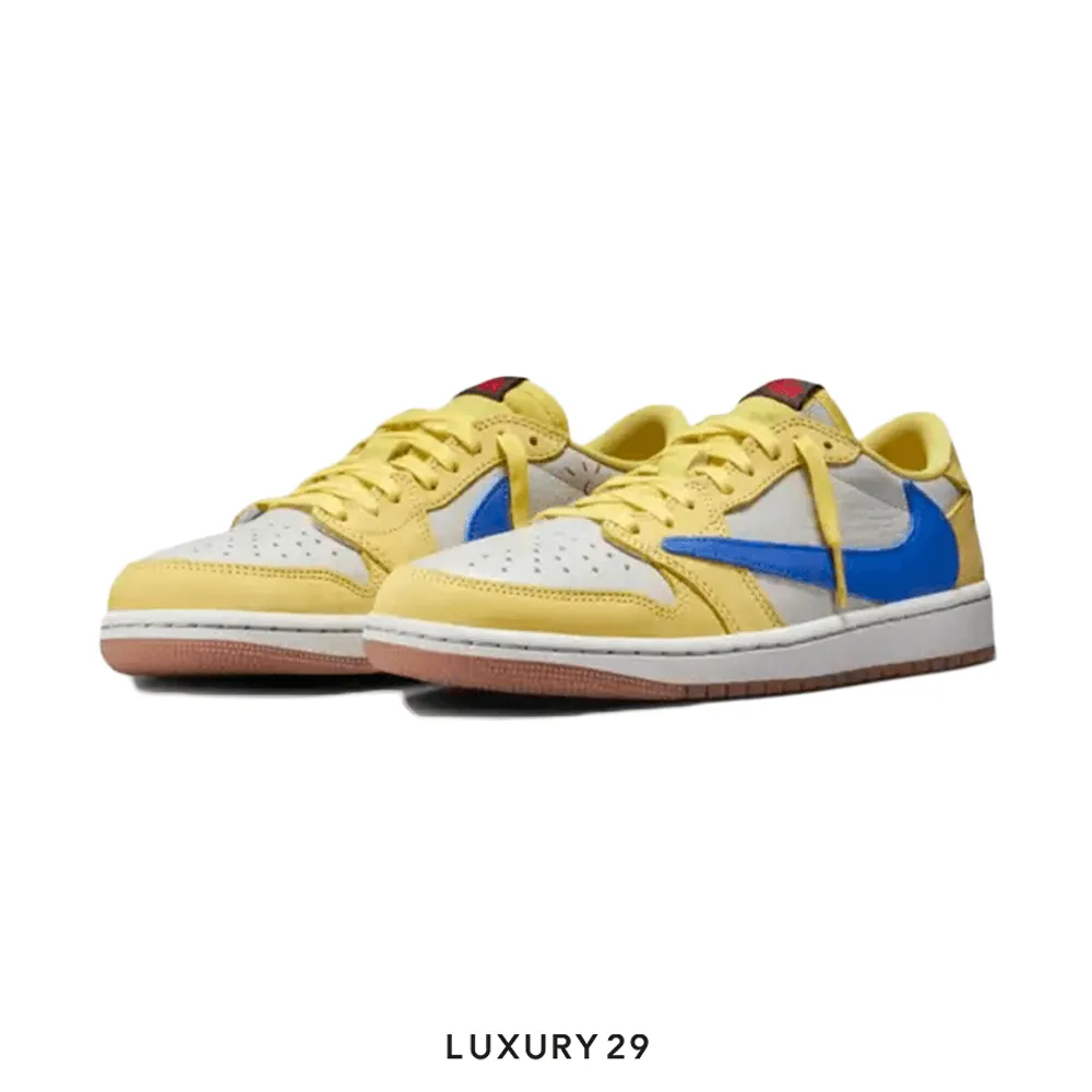 Nike Jordan 1 Retro Low OG SP Travis Scott Canary (Women's)(W)(36.5, Yellow)