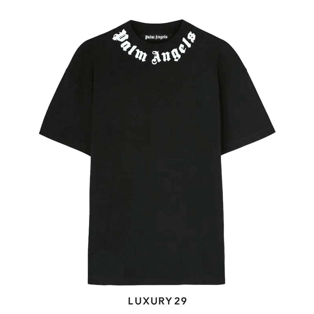 Palm Angels Neck logo T-shirt black