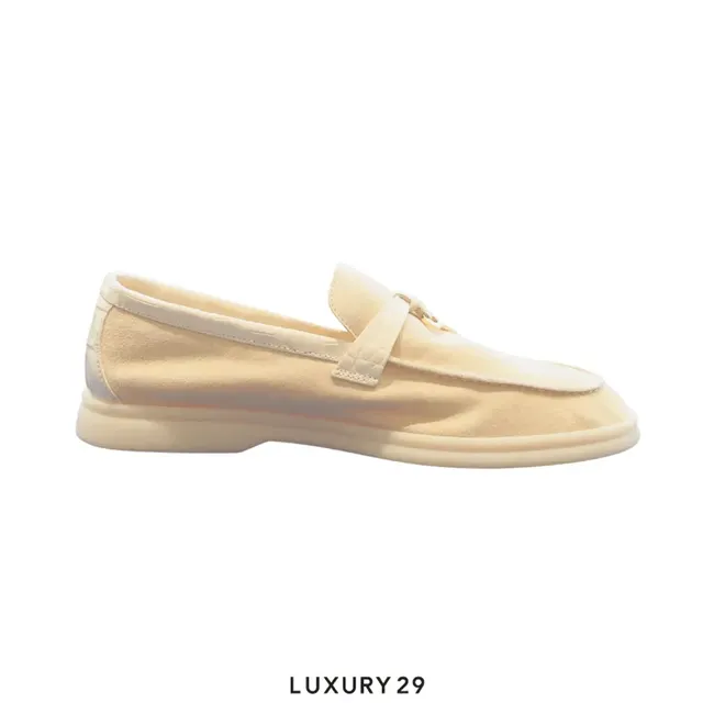 Loro Piana Summer Charms Walk Suede Lemon Merigue