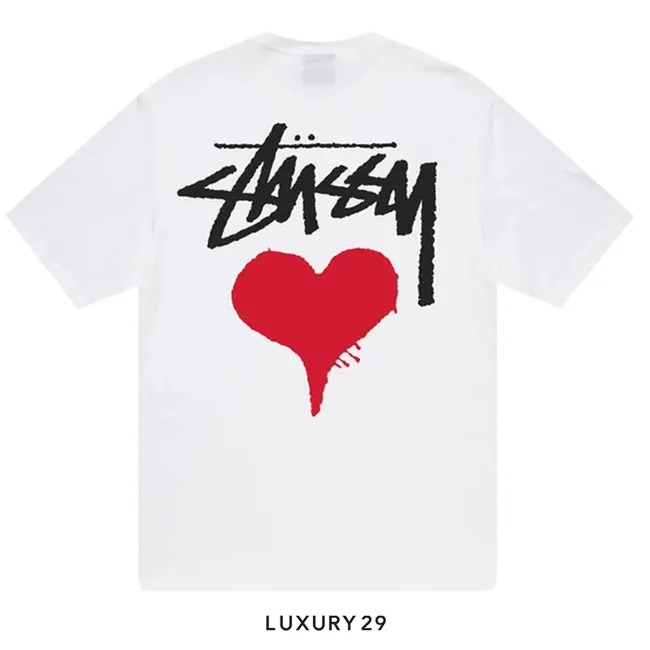Stussy Stock Heart Tee White