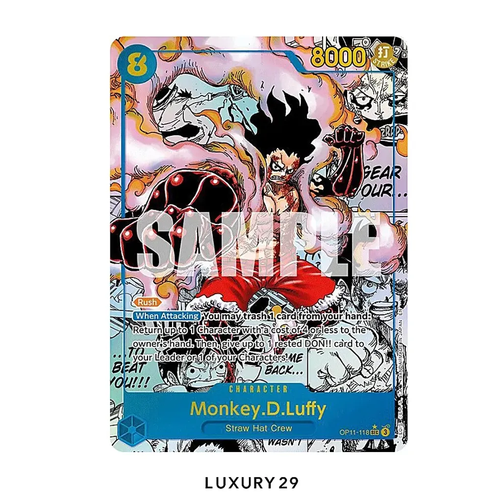 One Piece Monkey.D.Luffy (Manga) A Fist of Divine Speed SEC OP11-118 (PSA10)(Small, Multicolour)
