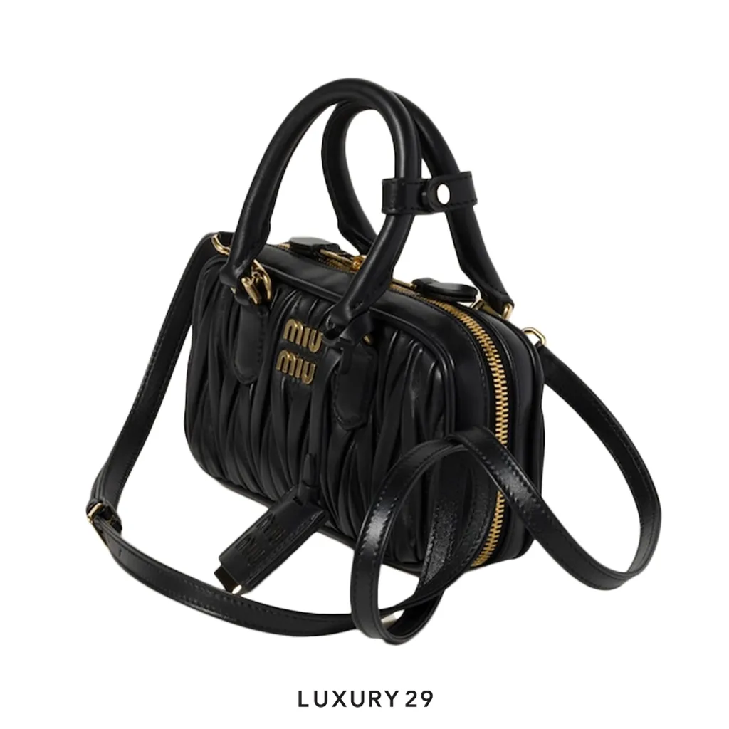 Miu Miu Arcadie matelasse nappa leather mini-bag Black(Mini, Black)
