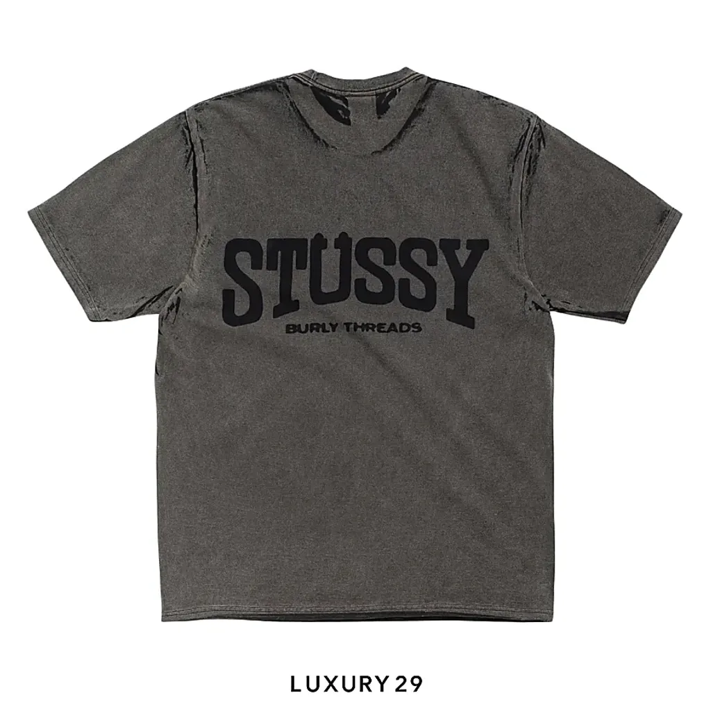 STUSSY BURLY STONE WASHED TEE BLACK(S, Black)