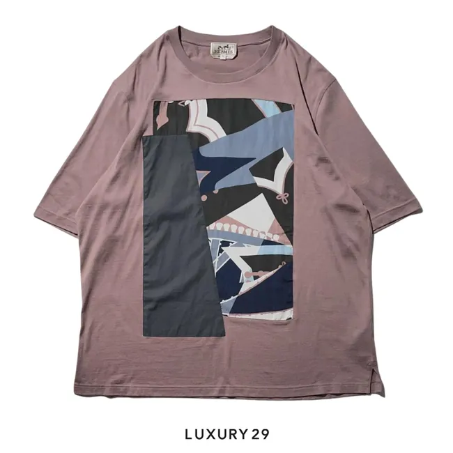 Hermes Cotton Silk Crew Neck T-shirt Smokey Pink