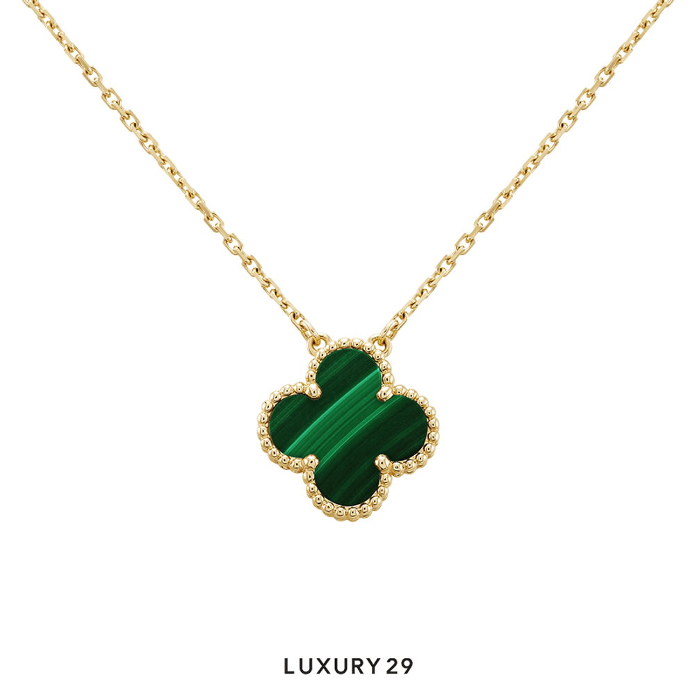 Van Cleef & Arpels Vintage Alhambra pendant, 18K yellow gold, malachite(Free Size, Green)