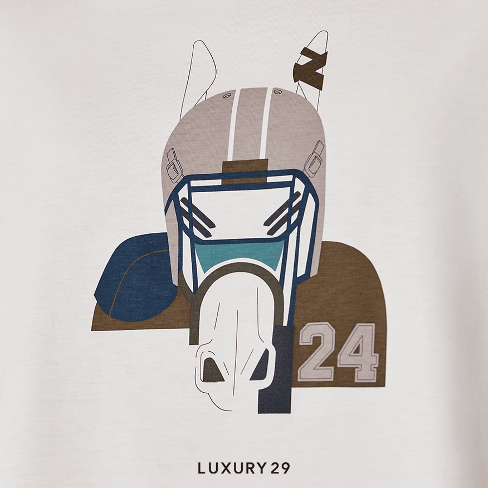 【HERMES】 エルメス Quarterb'HプリントTシャツ ホワイト Hermes 