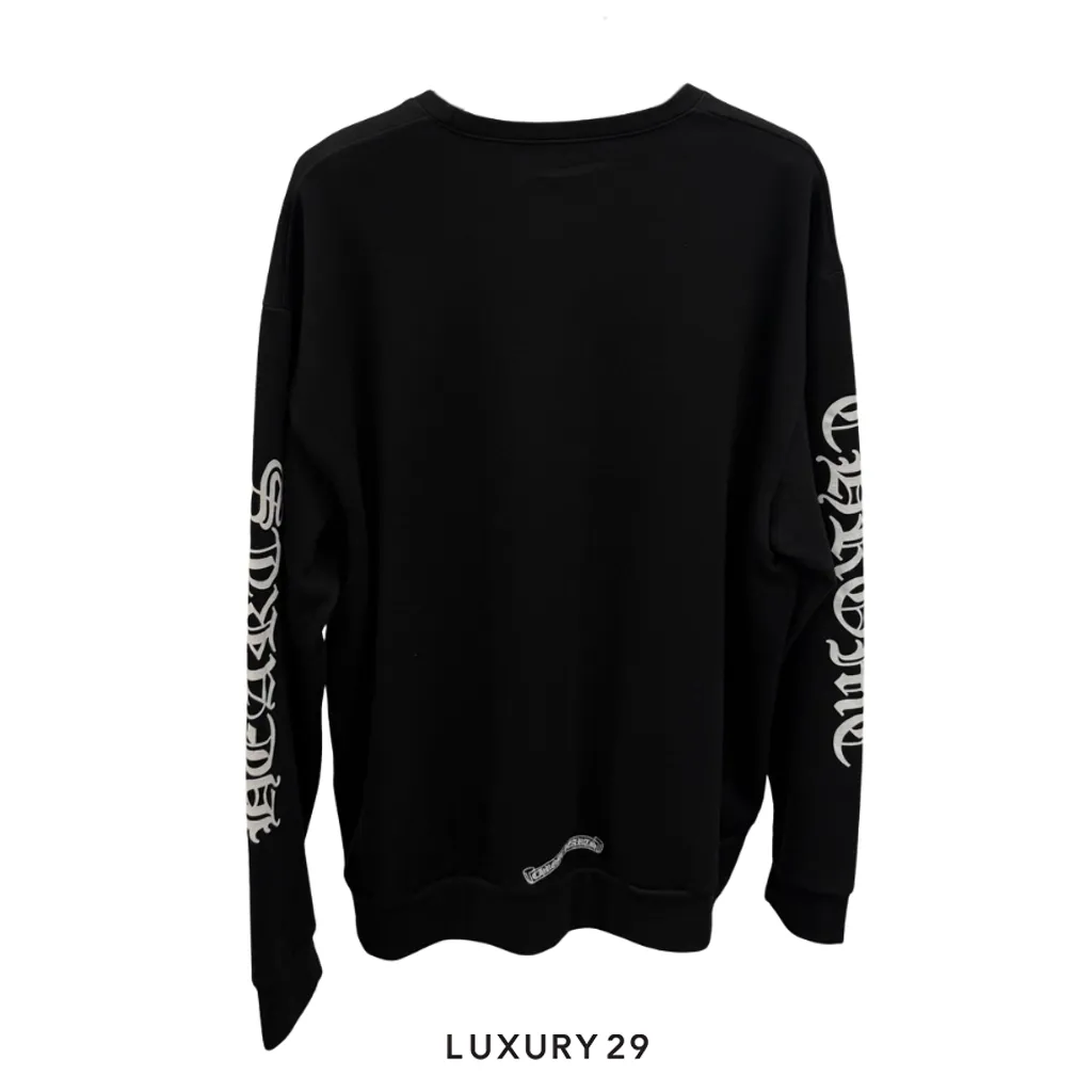 Chrome Hearts Neck Logo Henley T-Shirts(XL, Black)