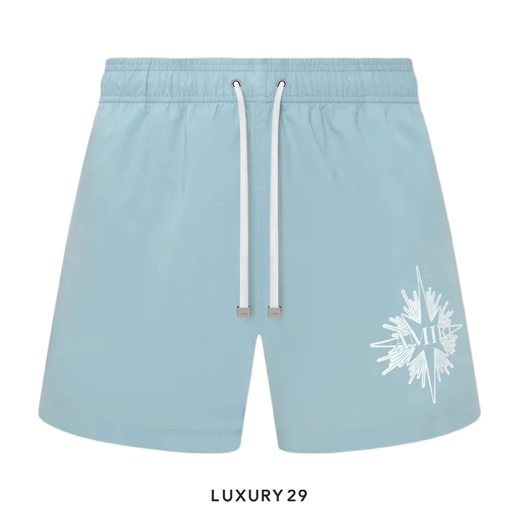 Amiri Starburst Swim Trunk Dusty Blue(S, Blue)