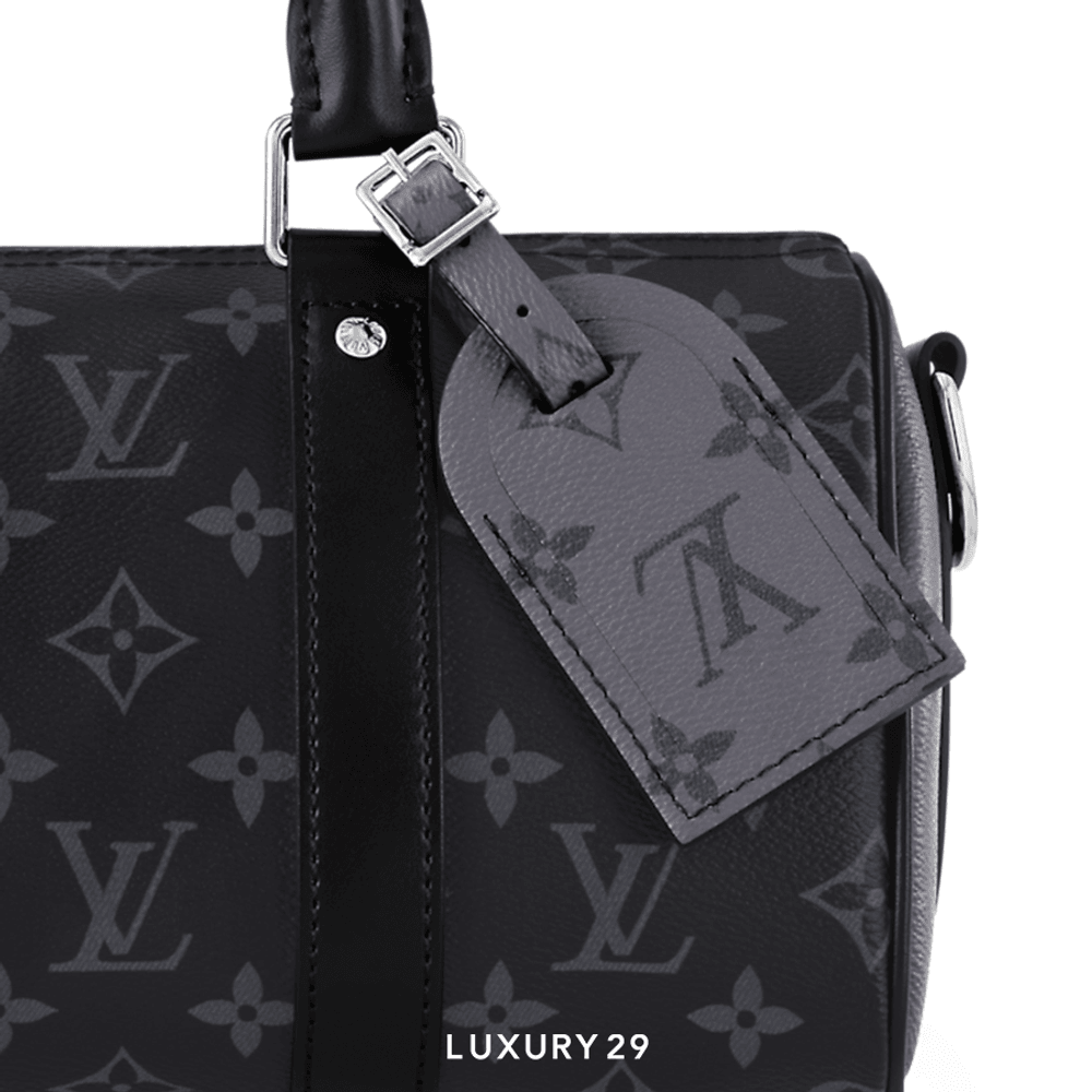 Louis Vuitton LV Keepall Bandouliere 25 Bag Monogram Eclipse Reverse Canvas Black(Small, Black)