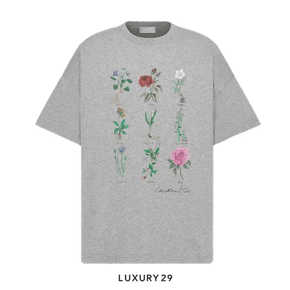 Dior T-Shirt Gray Slub Cotton Jersey(S, Grey)
