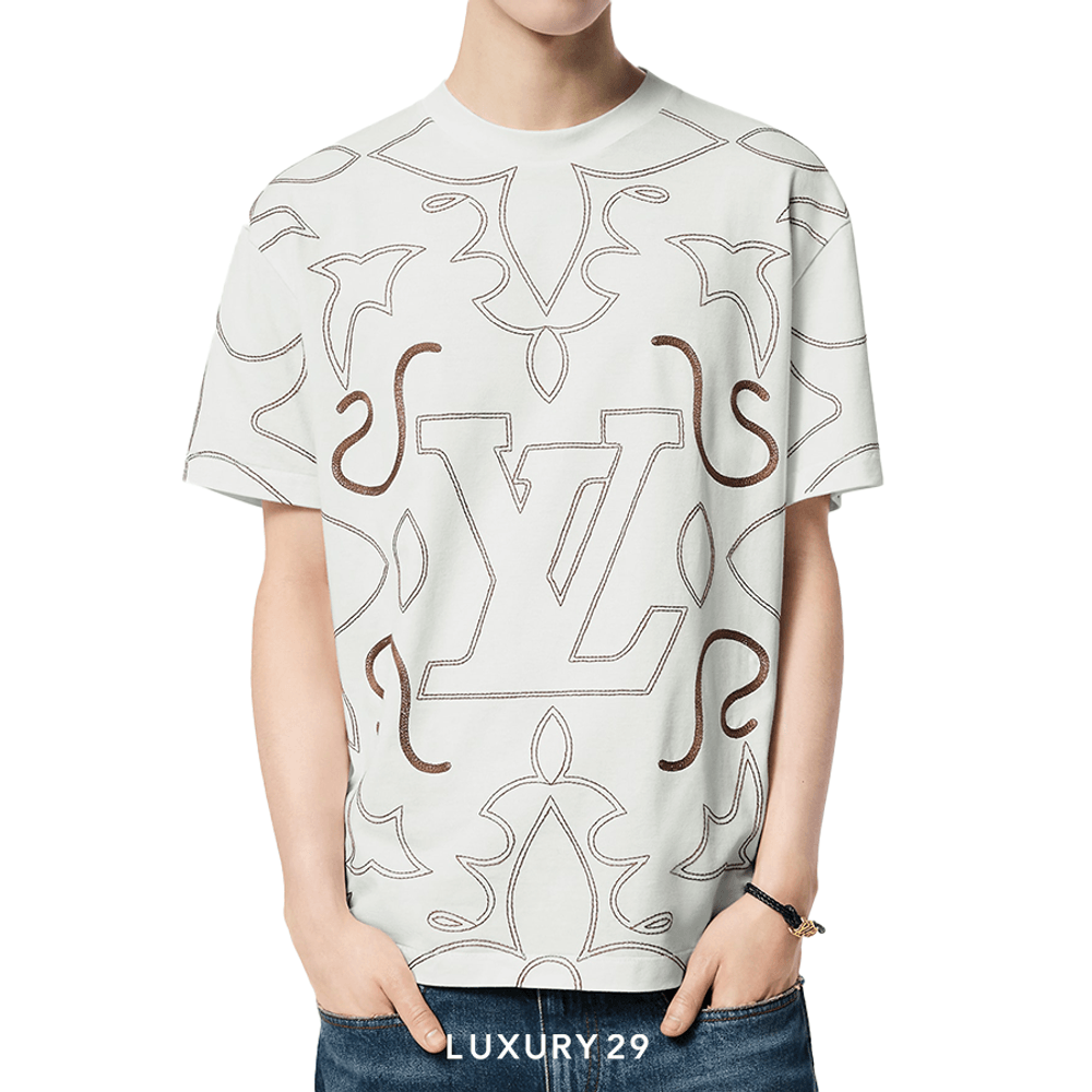 Louis Vuitton LV Embroidered Cotton T-Shirt(S, White)