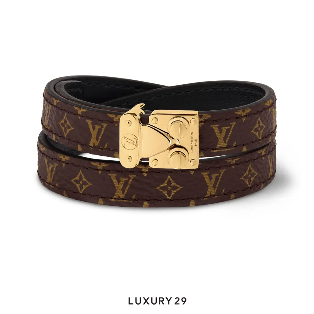 Louis Vuitton LV S-Lock Double Tour Bracelet(Small, Brown)