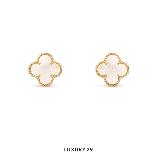 Van Cleef & Arpels Vintage Alhambra earrings 18K yellow gold, Mother-of-pearl