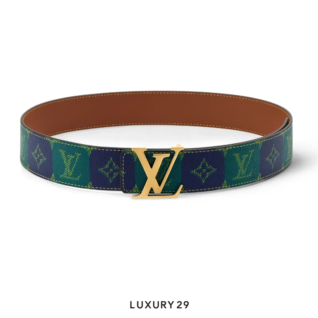 Louis Vuitton LV Initials College Monogram Heritage 40MM Reversible Belt Green(40, Green)
