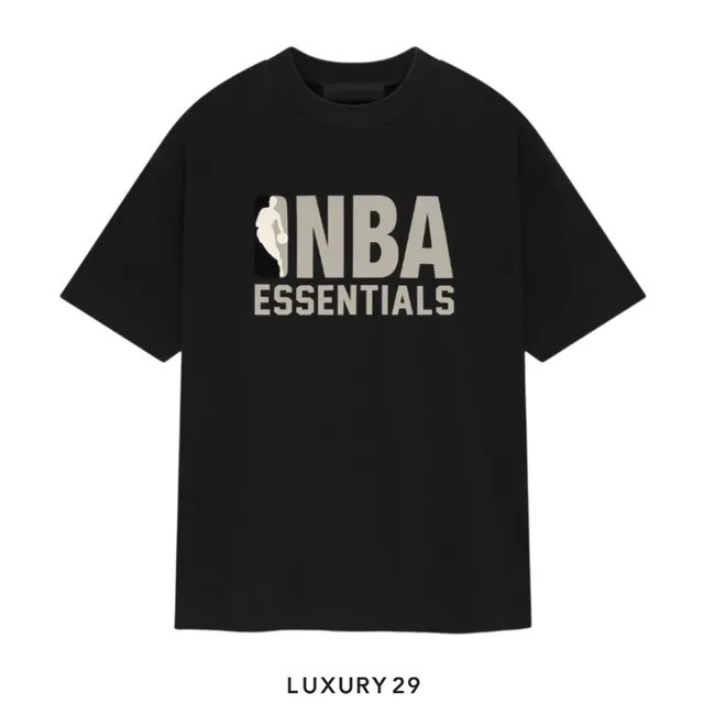 ESSENTIALS Fear of God Essentials x NBA Logo Grey Tee Black