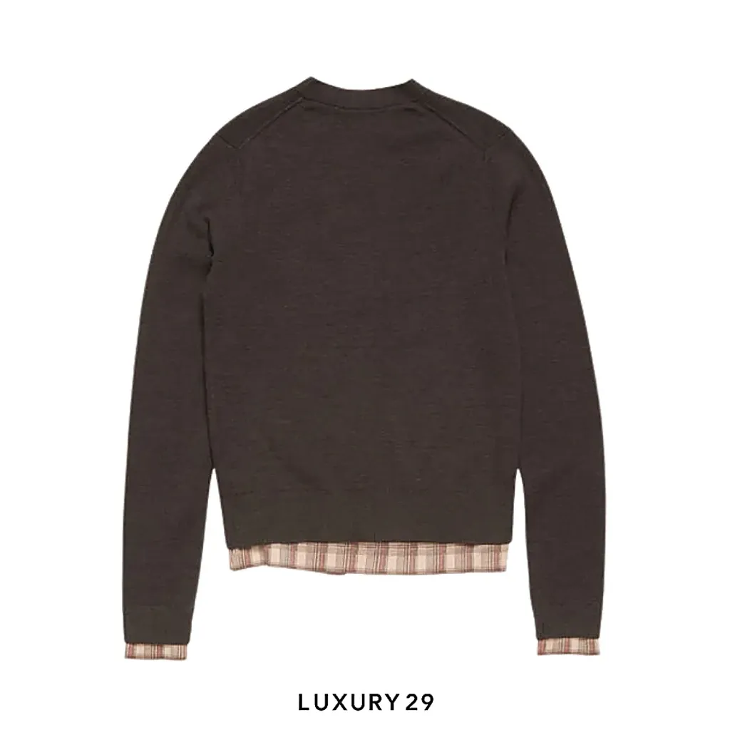 Acne Studios Layered wool cardigan Dark Brown(M, Brown)