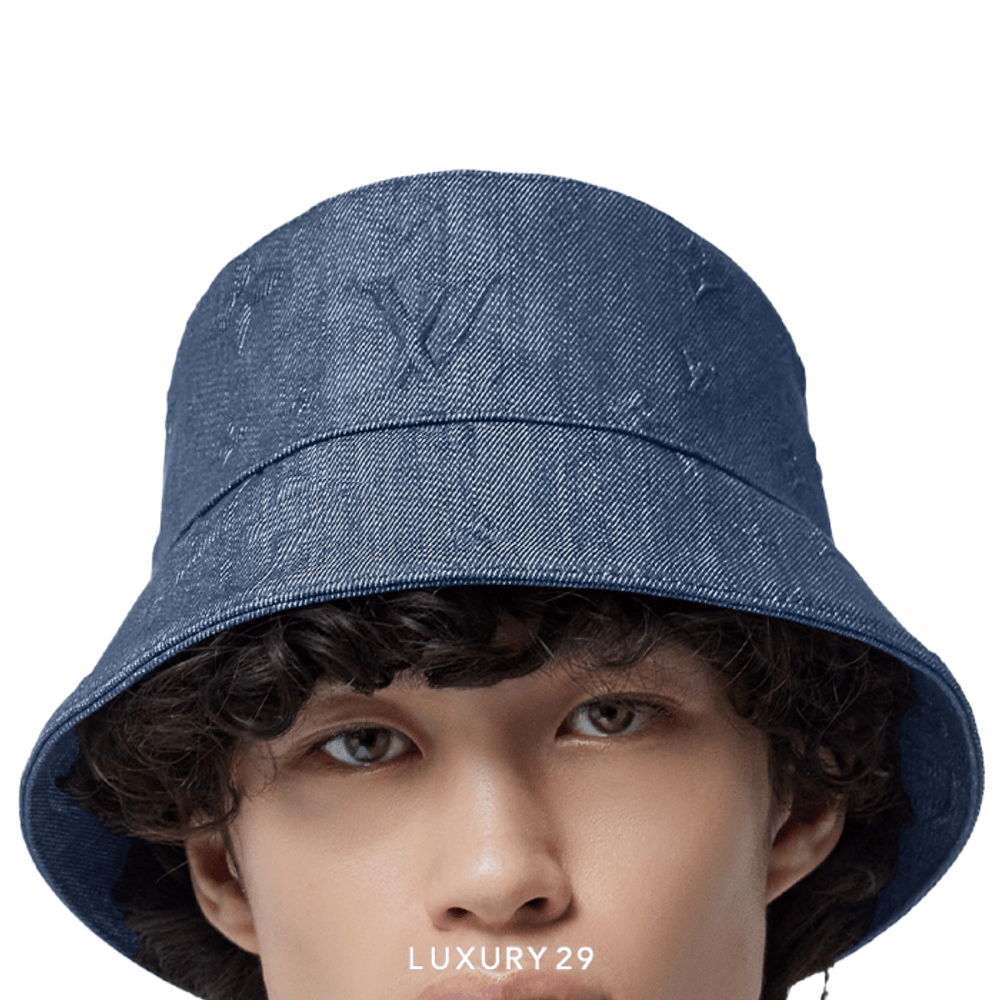 Louis Vuitton LV Monogram Constellation Bucket Hat Bleu(Free Size, Blue)