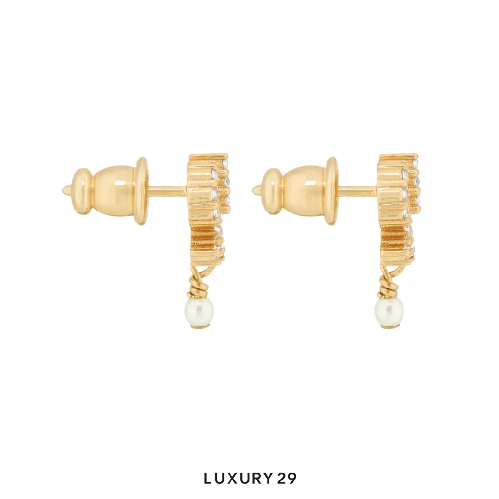 【関税&送料込】Dior Le Noeud De Dior Earrings Dior Le Noeud de Dior Earrings Gold-Finish Metal with White