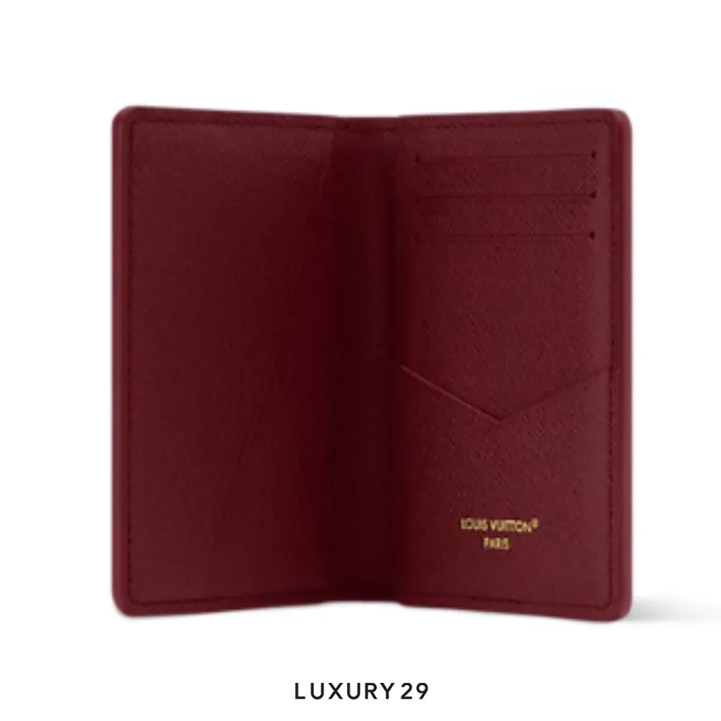 Louis Vuitton LV Pocket Organizer Wallet Red Stripes(Small, Red)