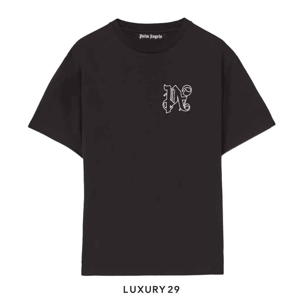 Monogram Regular T-Shirt BLACK OFF WHITE(L, Black)