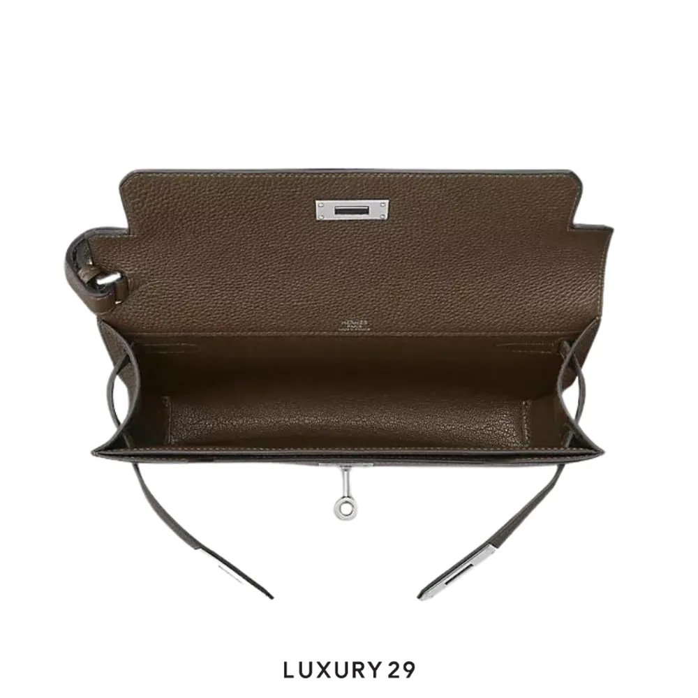 Hermes Kelly depeches 25 pouch Ecorce(Small, Brown)