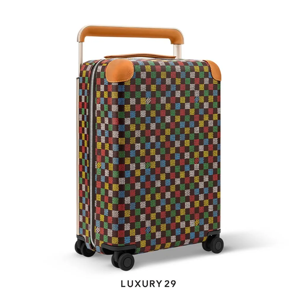 Louis Vuitton LV Horizon 55 Suitcase Cowhide leather trim LVers Damier Ebene coated canvas Multicoloured(Large, Multicolour)