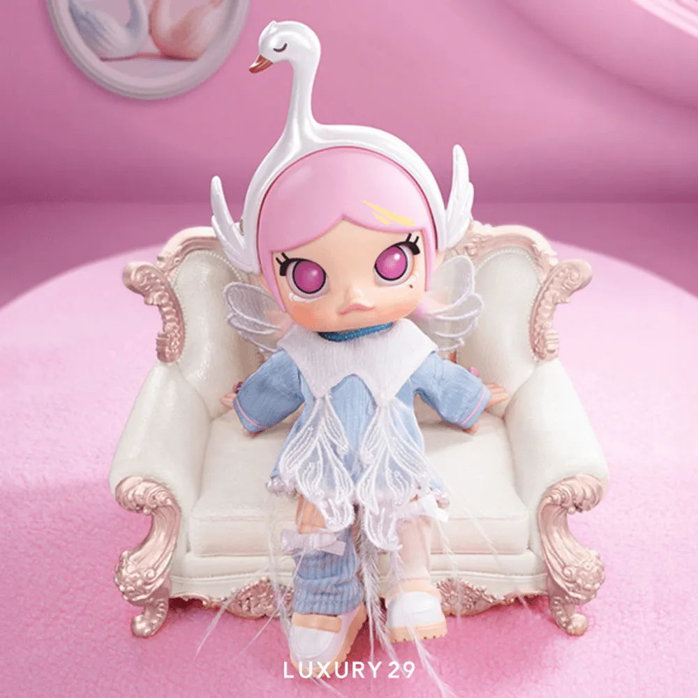 POP MART MOLLY Metamorphose into Swan Action Figure(Medium, Blue)