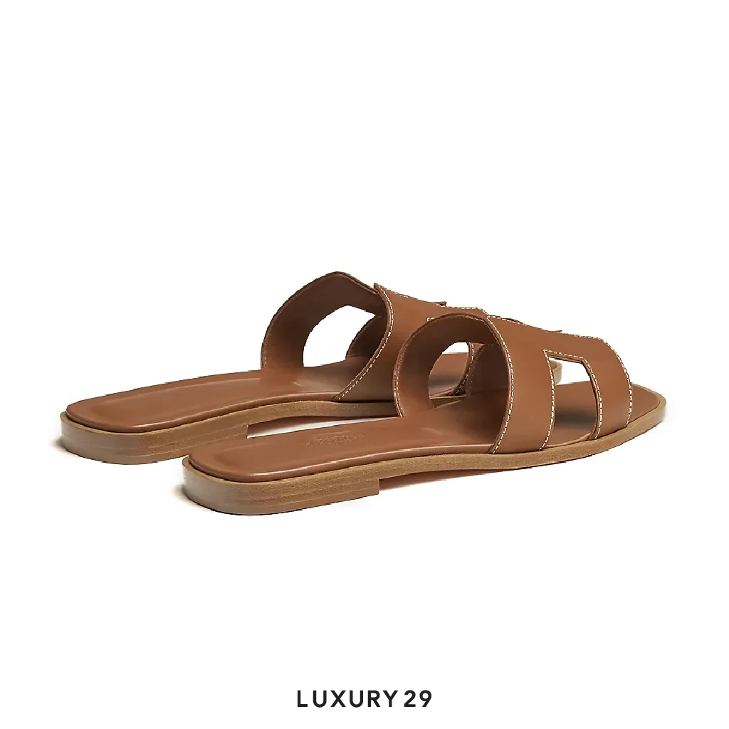 Hermes Oran Sandal Gold(37.5, Brown)