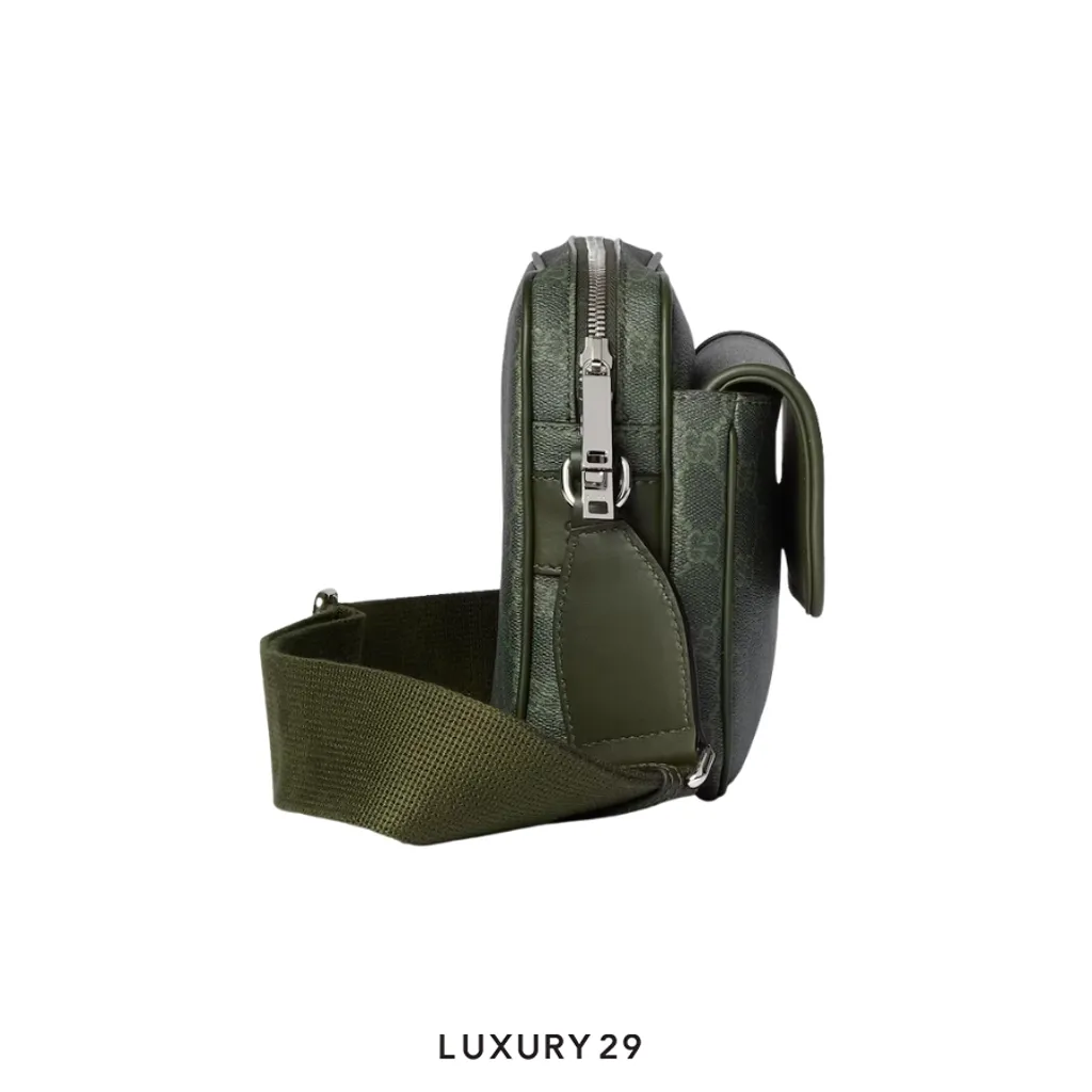 Gucci GG Monogram small crossbody bag Forest green GG Monogram coated fabric(Small, Green)