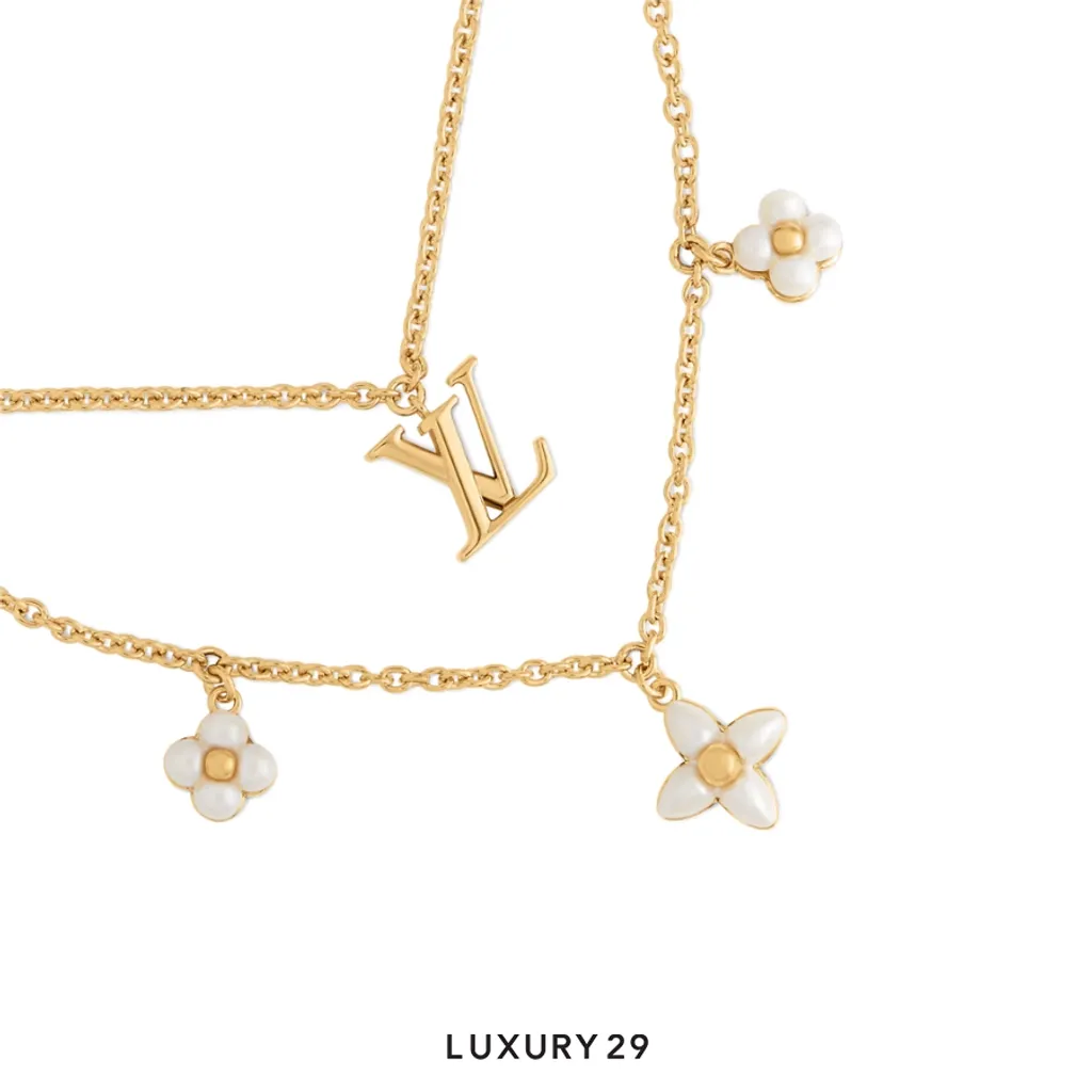 Louis Vuitton LV Floragram Necklace Gold(Free Size, Gold)