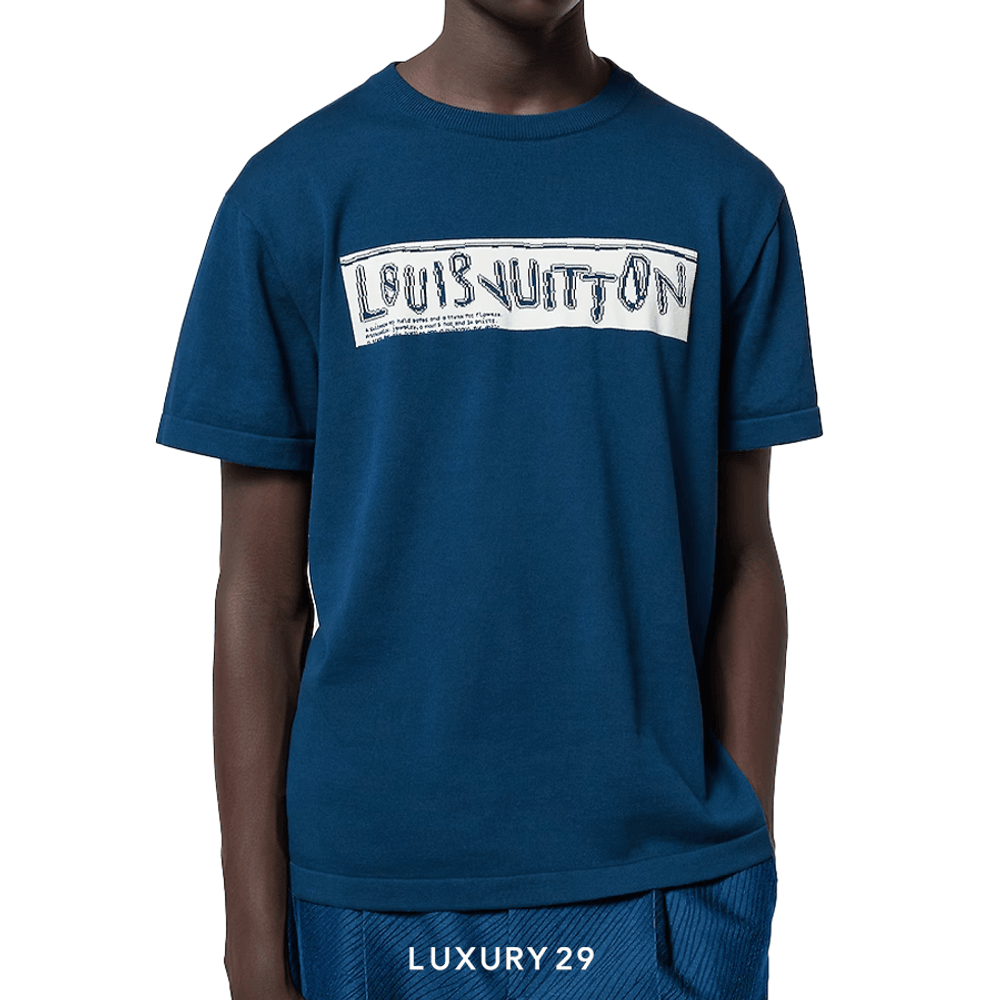 Louis Vuitton LV Short-Sleeved Cotton Crewneck(L, Blue)