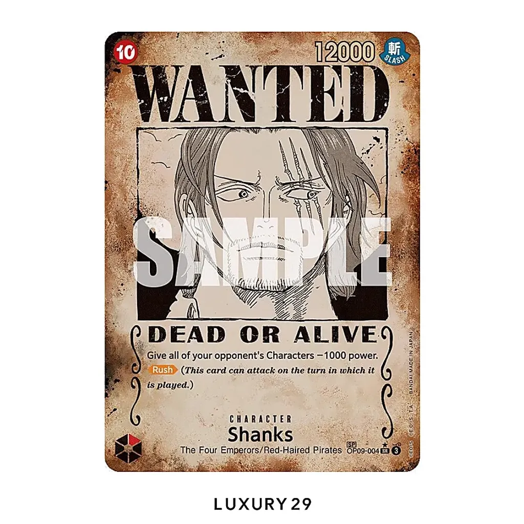 One Piece Emperors in the New World Shanks (004) (Wanted Poster) (BGS10)(Small, Brown)