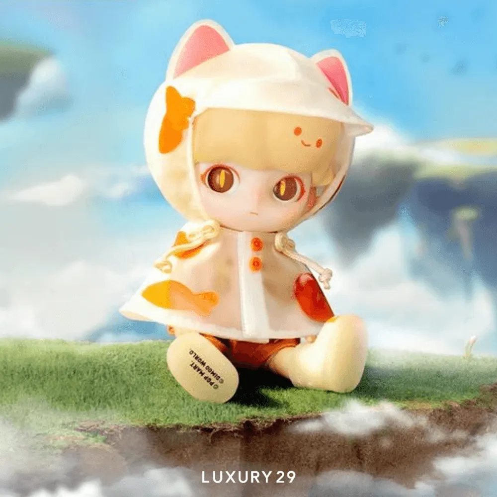 POP MART DIMOO Raincoat Cat Action Figure(Medium, Brown)