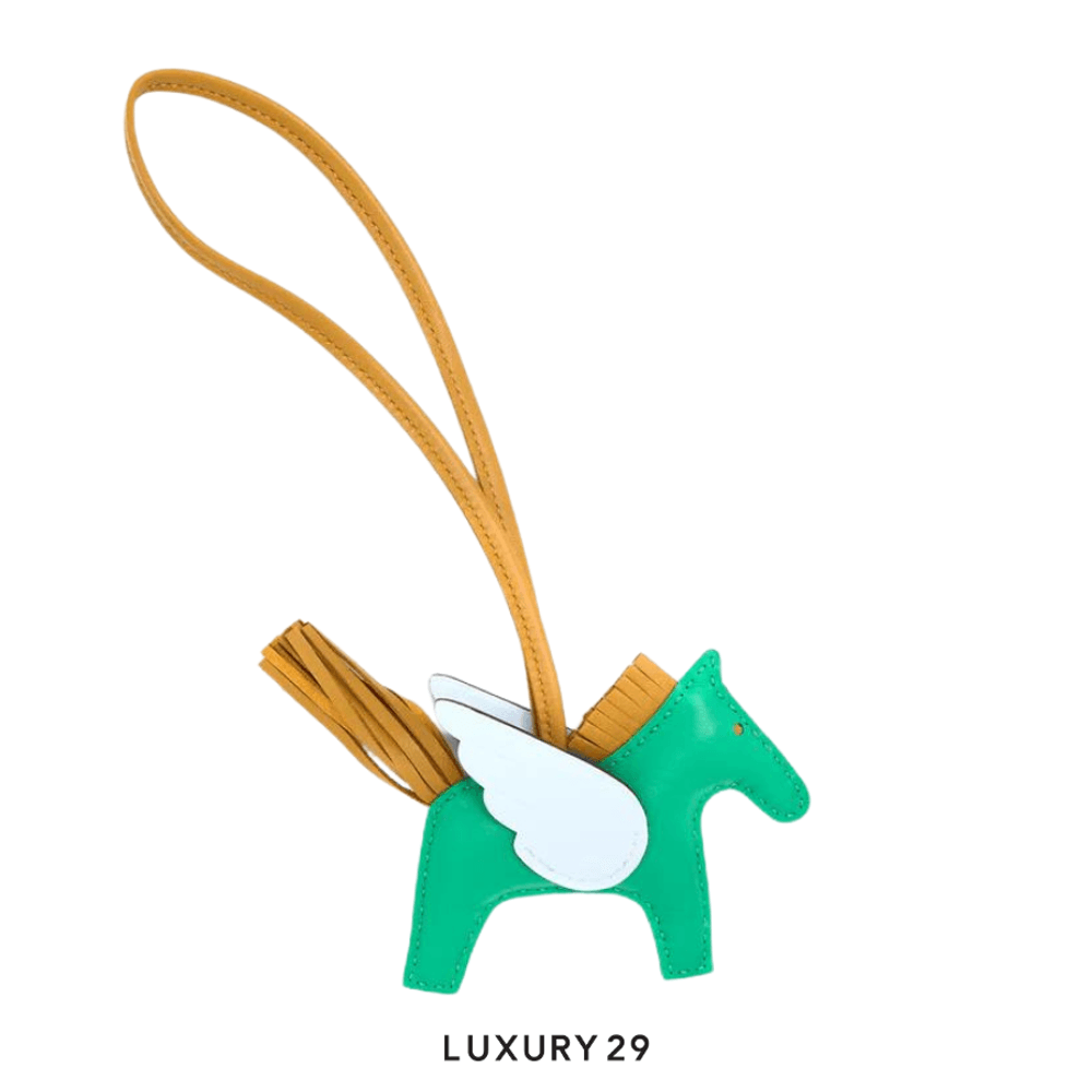 Hermes Rodeo Pegase PM charm Menthe / Sesame / Bleu Brume(Small, Green)