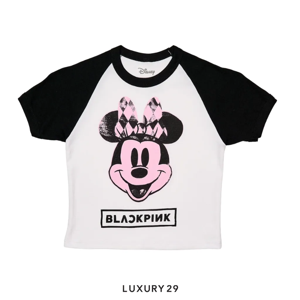 Complex Disney x BLACKPINK Minnie Black Raglan Tee(S, White)