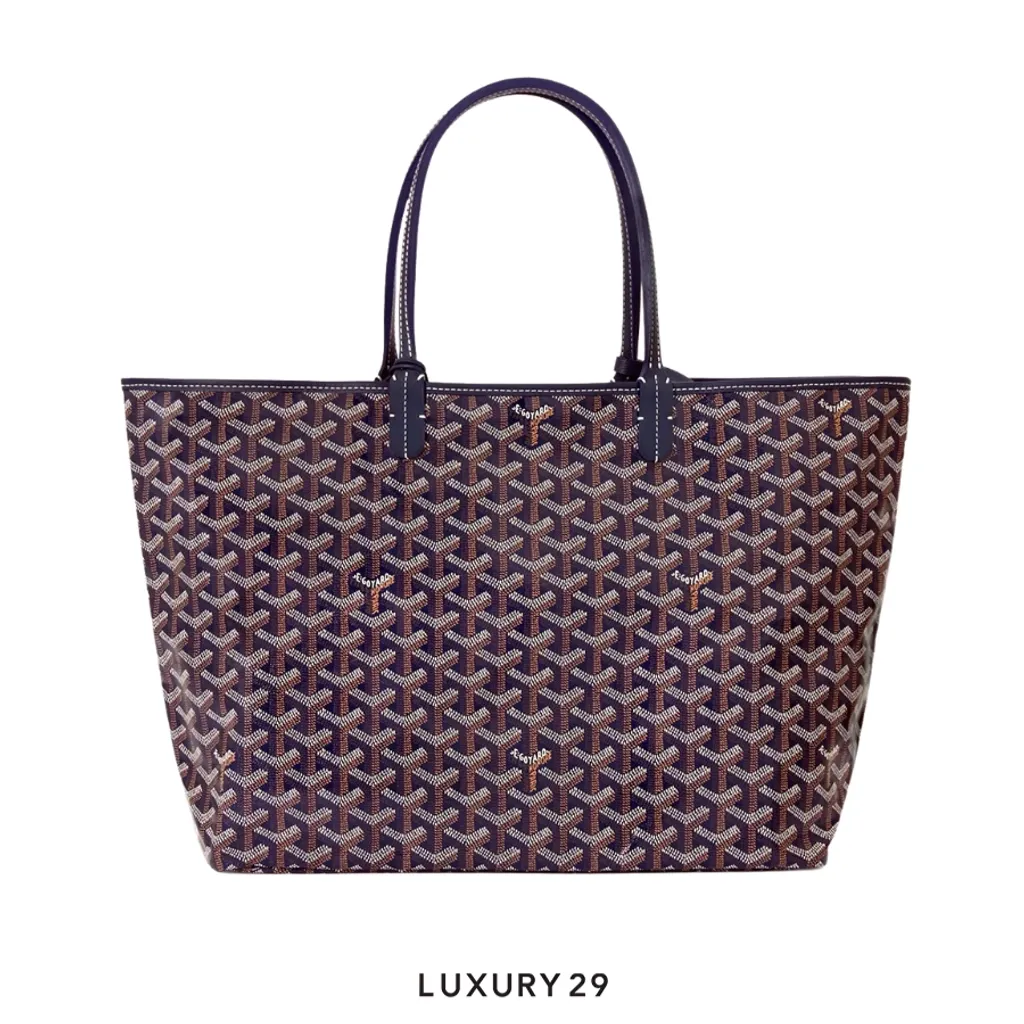 Goyard Saint Louis PM Bag with Croc Universal Navy Blue(Small, Blue)