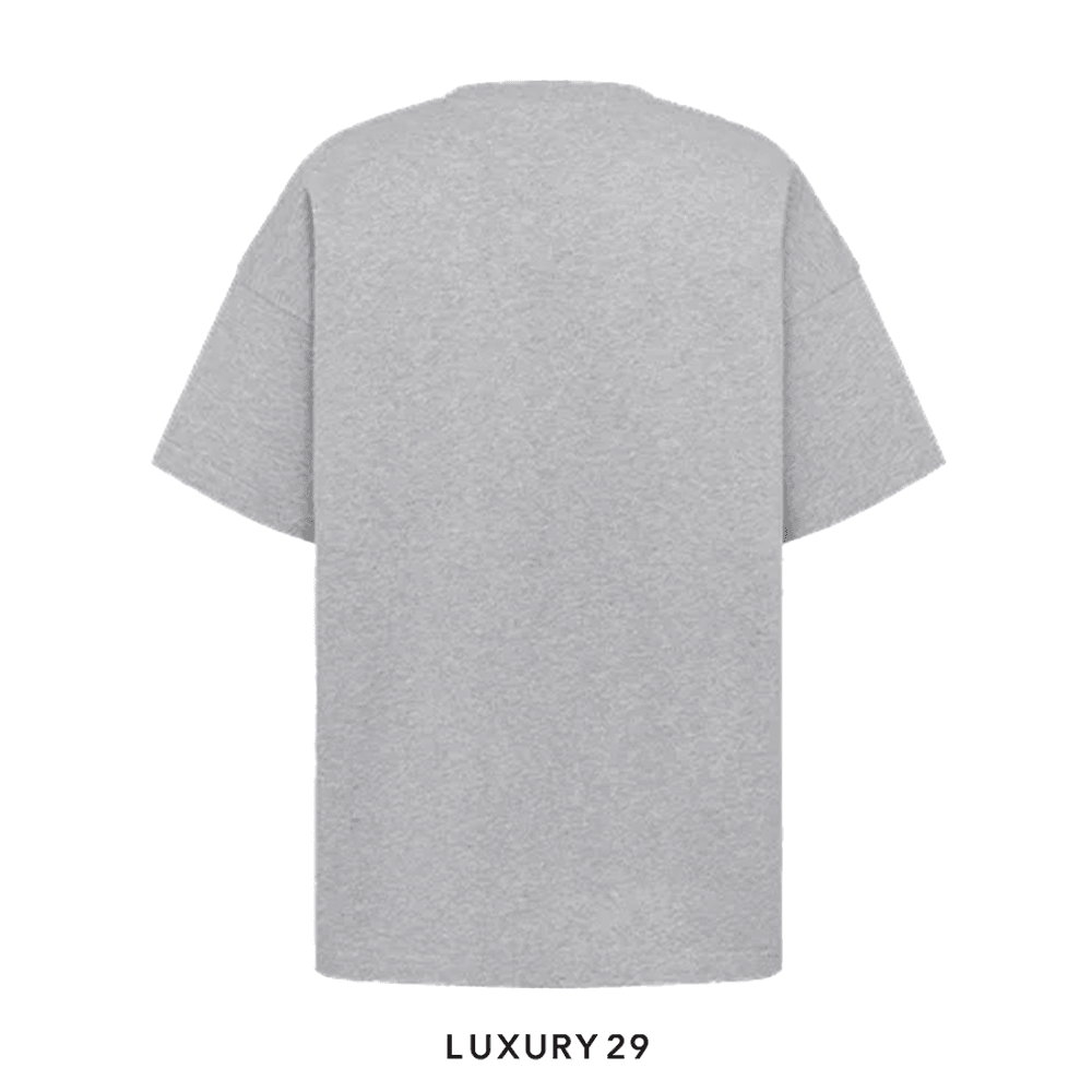 Dior Tag T-shirt, Relaxed Fit Gray Cotton Jersey(S, Grey)