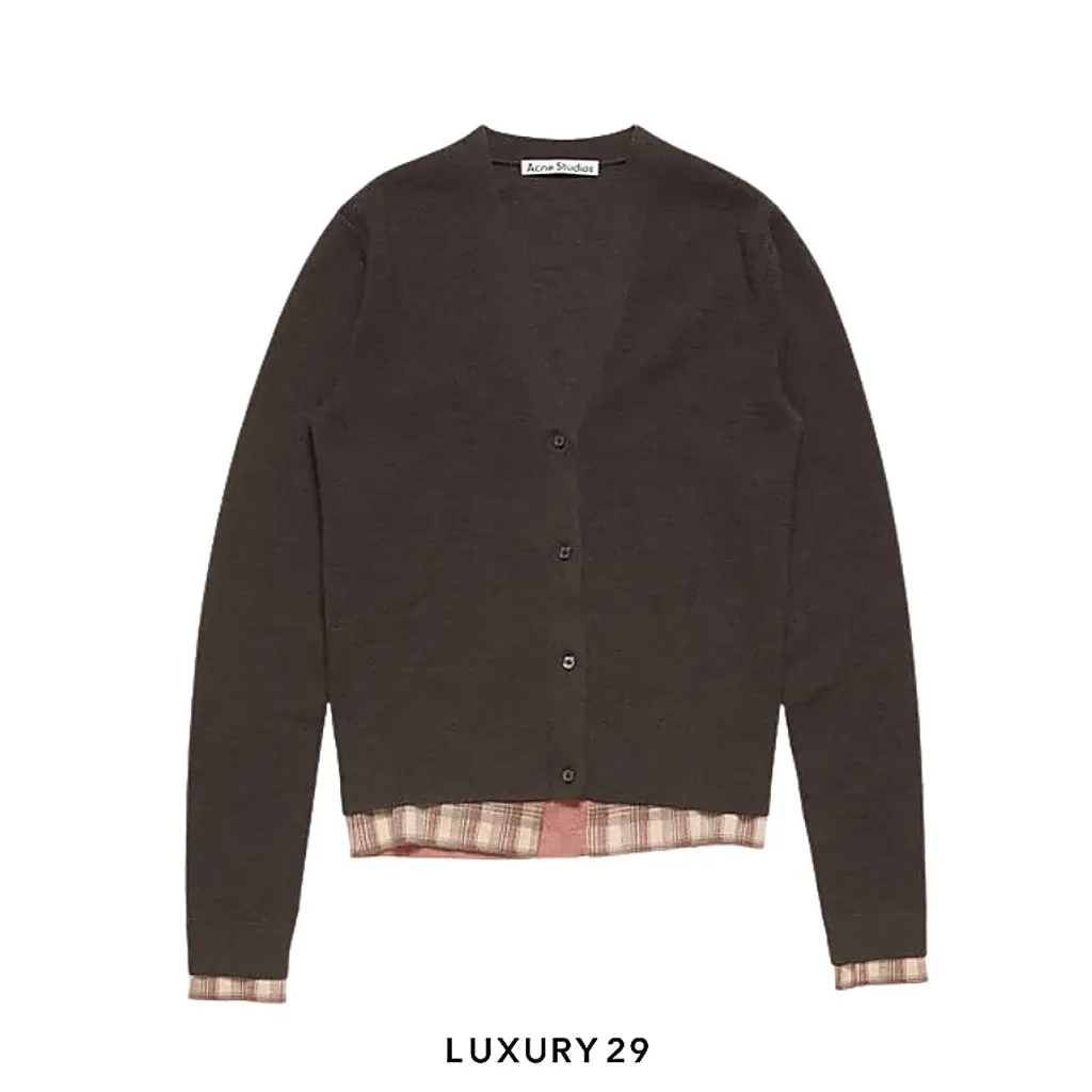 Acne Studios Layered wool cardigan Dark Brown(M, Brown)