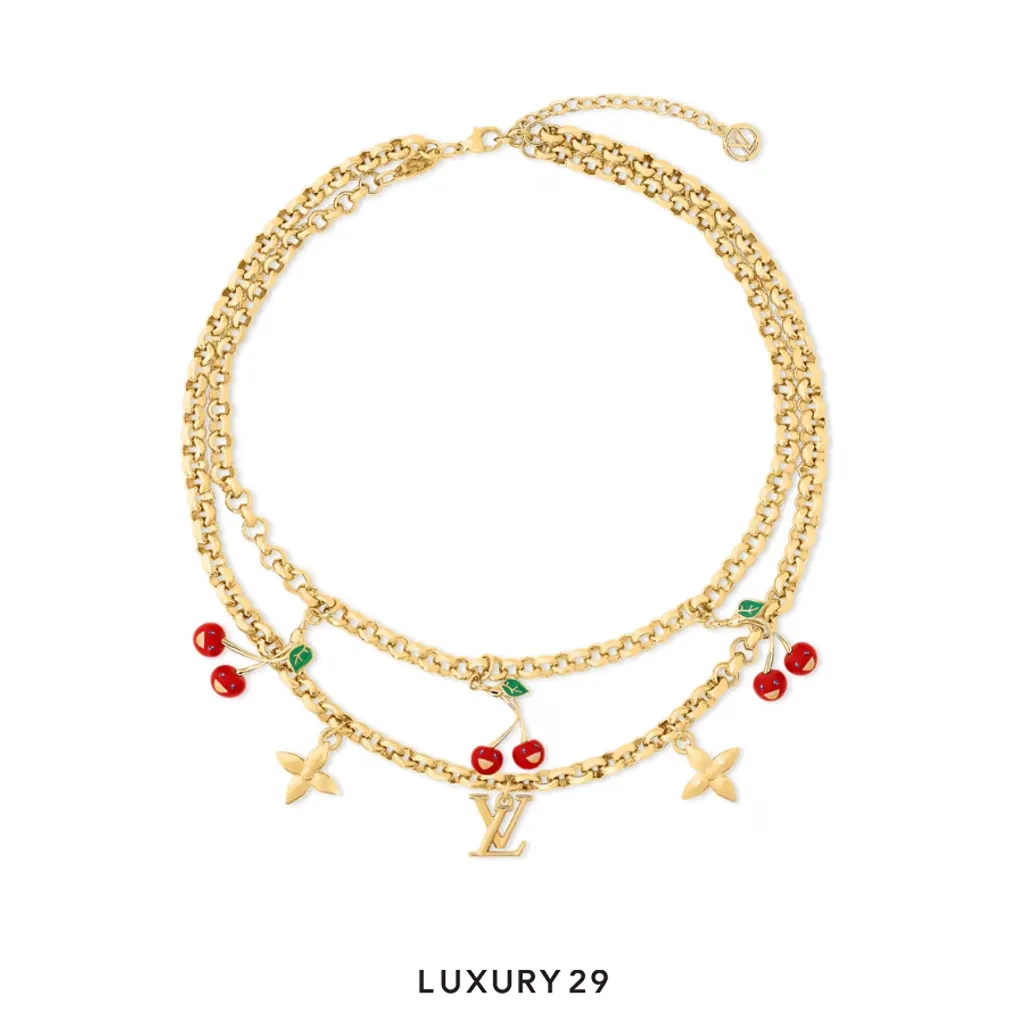 Louis Vuitton LV x TM Cerise Necklace Gold(Free Size, Gold)